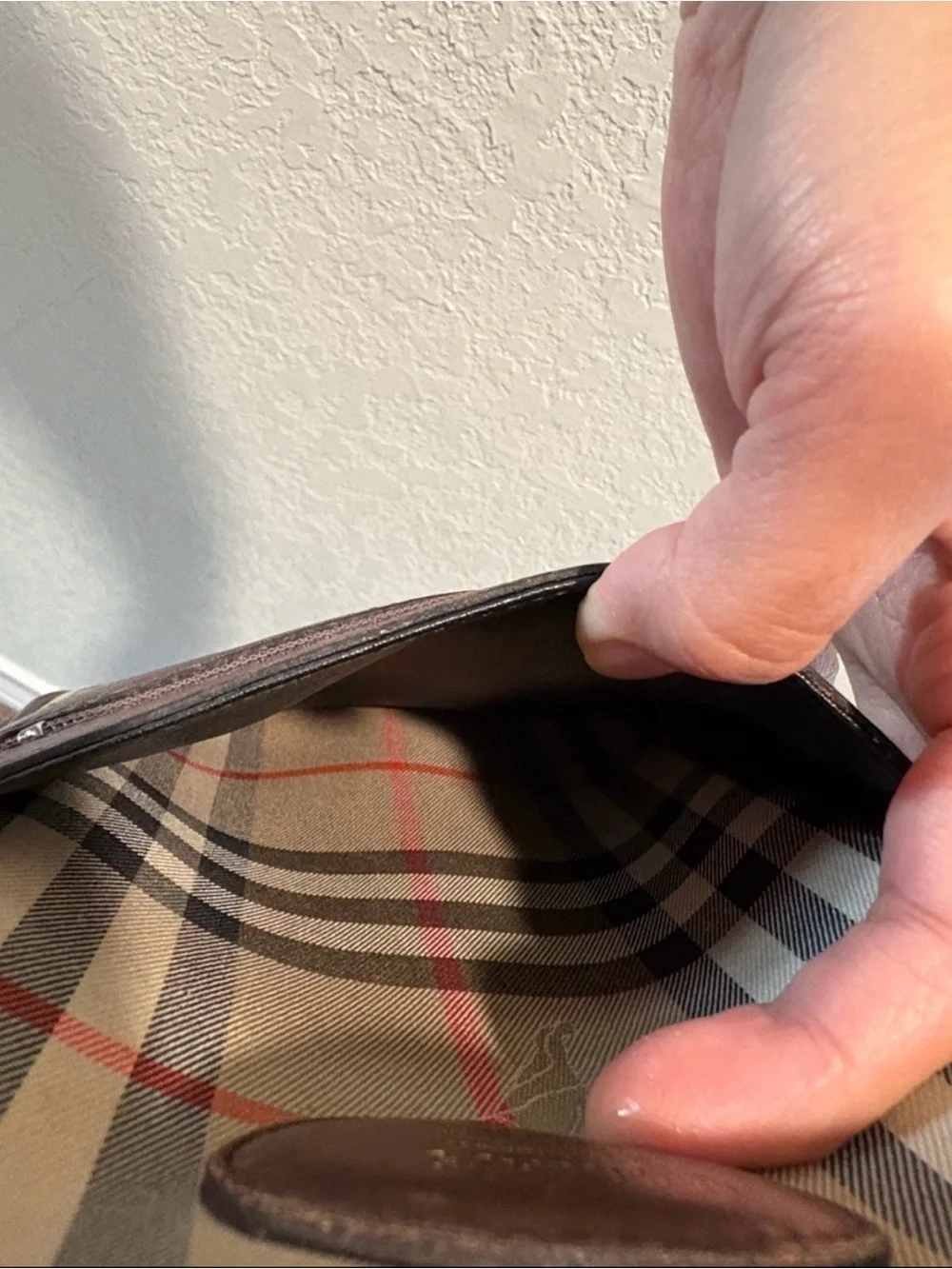 Burberry Tan and Brown Vintage Check Toiletry Pouch